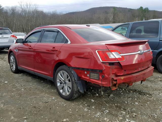 1FAHP2FW4BG111303 - 2011 FORD TAURUS LIM RED photo 3