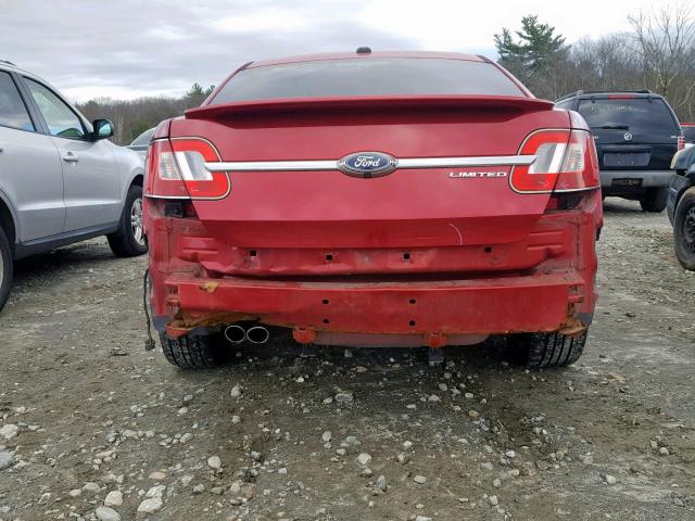 1FAHP2FW4BG111303 - 2011 FORD TAURUS LIM RED photo 9