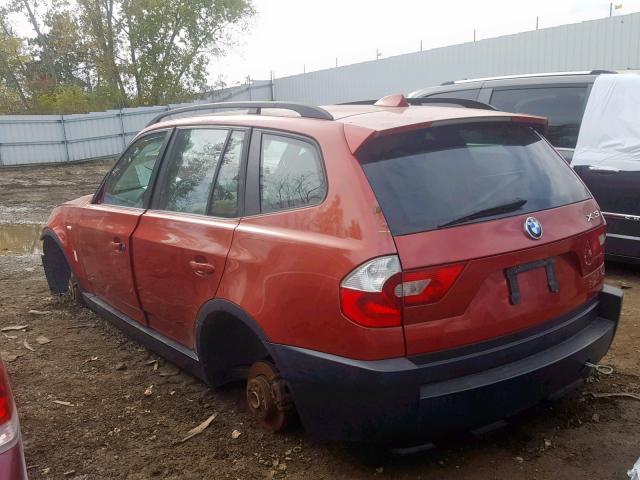 WBXPA93425WD20588 - 2005 BMW X3 3.0I BURGUNDY photo 3