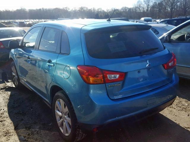 4A4AP3AUXEE024182 - 2014 MITSUBISHI OUTLANDER BLUE photo 3