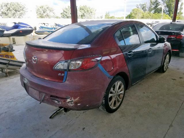 JM1BL1S59A1104299 - 2010 MAZDA 3 S BURGUNDY photo 4