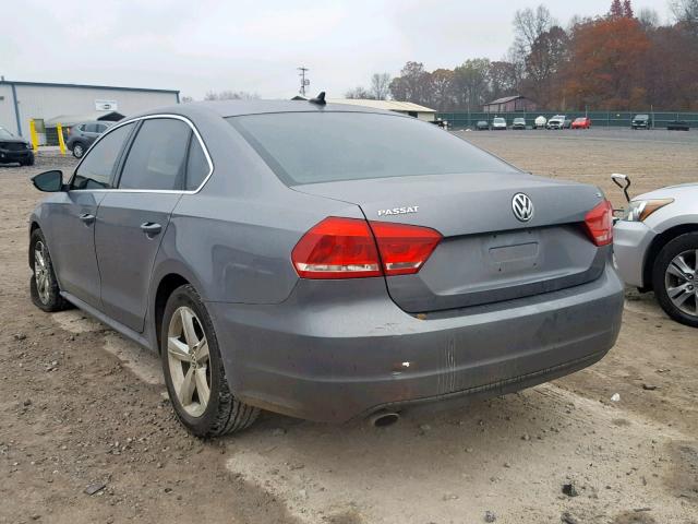 1VWBP7A34CC013324 - 2012 VOLKSWAGEN PASSAT SE GRAY photo 3