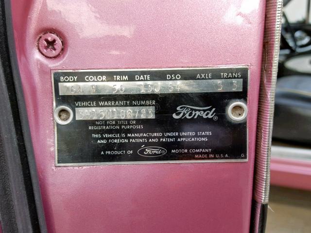 3H15U108723 - 1953 FORD FUTURA PINK photo 10