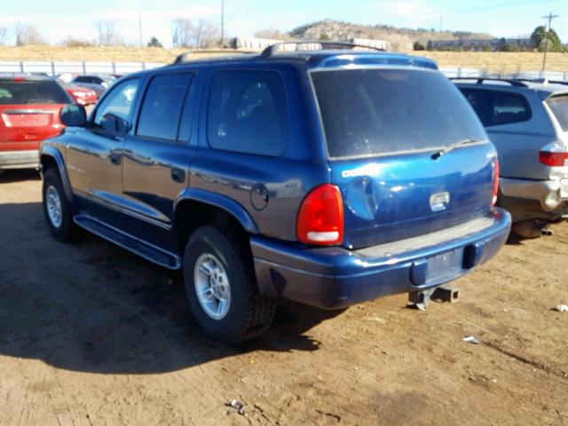 1B4HS28Z1YF241518 - 2000 DODGE DURANGO BLUE photo 3