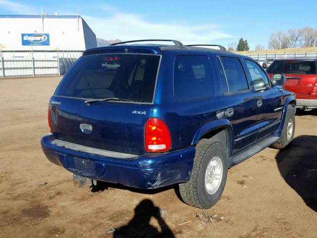 1B4HS28Z1YF241518 - 2000 DODGE DURANGO BLUE photo 4