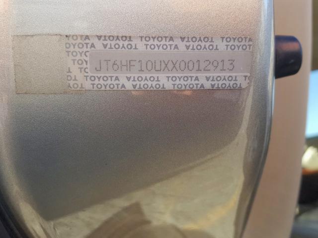 JT6HF10UXX0012913 - 1999 LEXUS RX 300 GOLD photo 10