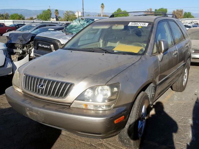 JT6HF10UXX0012913 - 1999 LEXUS RX 300 GOLD photo 2