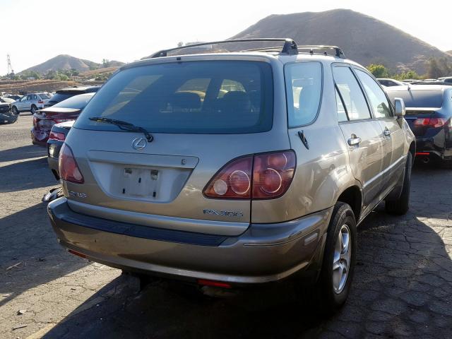 JT6HF10UXX0012913 - 1999 LEXUS RX 300 GOLD photo 4