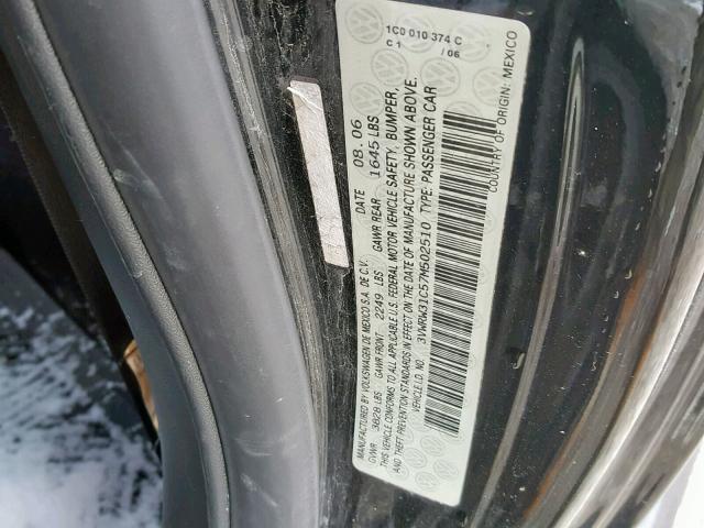 3VWRW31C57M502510 - 2007 VOLKSWAGEN NEW BEETLE შავი ფოტო 10