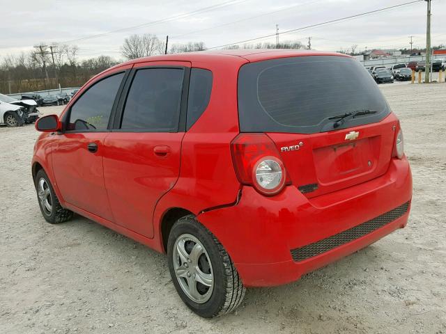 KL1TD66E59B390304 - 2009 CHEVROLET AVEO LS RED photo 3