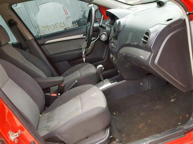 KL1TD66E59B390304 - 2009 CHEVROLET AVEO LS RED photo 5