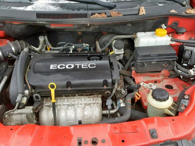 KL1TD66E59B390304 - 2009 CHEVROLET AVEO LS RED photo 7