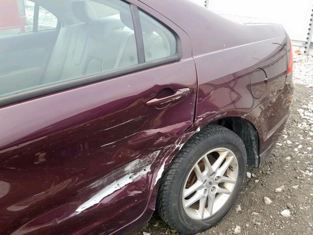 3FAHP0GA3BR319124 - 2011 FORD FUSION S MAROON photo 9