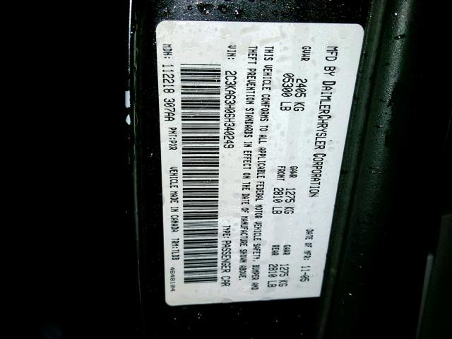 2C3KA63H06H340249 - 2006 CHRYSLER 300C BLACK photo 10