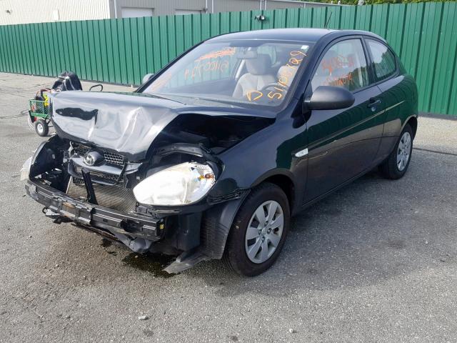 KMHCM36C28U099585 - 2008 HYUNDAI ACCENT GS BLACK photo 2