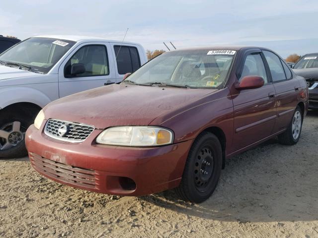 3N1CB51D13L820488 - 2003 NISSAN SENTRA XE BURGUNDY photo 2