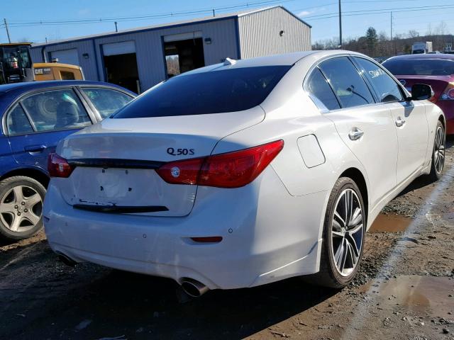 JN1BV7ARXEM697437 - 2014 INFINITI Q50 BASE WHITE photo 4