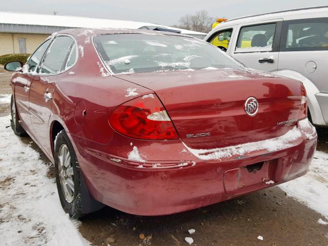 2G4WD532251218523 - 2005 BUICK LACROSSE C BURGUNDY photo 3