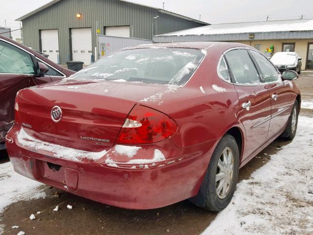 2G4WD532251218523 - 2005 BUICK LACROSSE C BURGUNDY photo 4