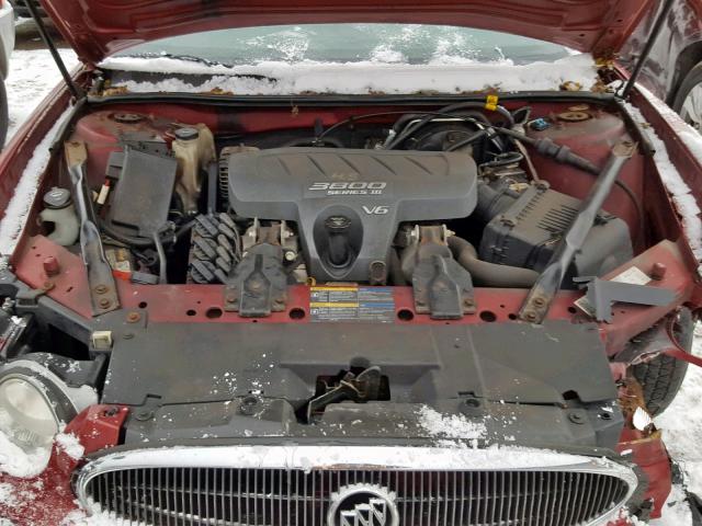 2G4WD532251218523 - 2005 BUICK LACROSSE C BURGUNDY photo 7