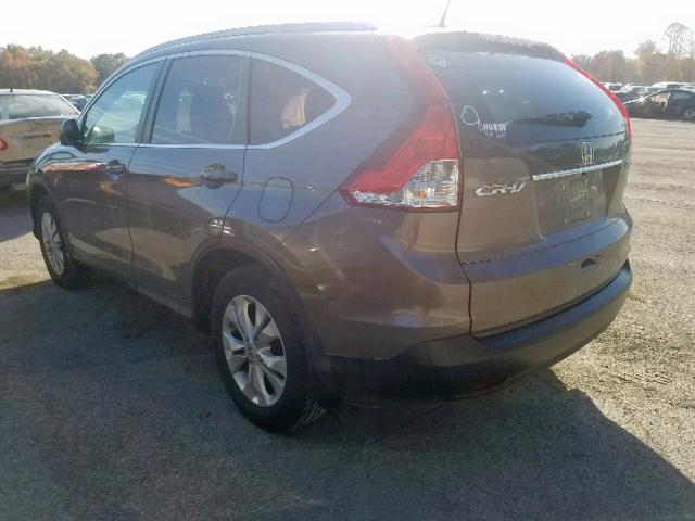 5J6RM4H70CL028169 - 2012 HONDA CR-V EXL GRAY photo 3