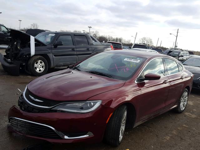 1C3CCCAB5FN620154 - 2015 CHRYSLER 200 LIMITE BURGUNDY photo 2