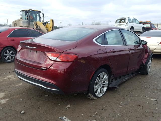 1C3CCCAB5FN620154 - 2015 CHRYSLER 200 LIMITE BURGUNDY photo 4