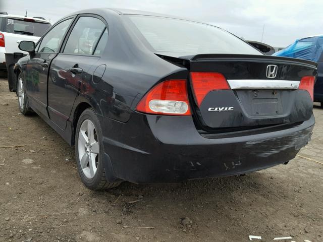 19XFA16619E010503 - 2009 HONDA CIVIC BLACK photo 3