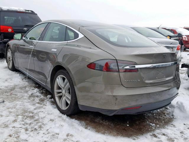 5YJSA1E18FF101942 - 2015 TESLA MODEL S BROWN photo 3