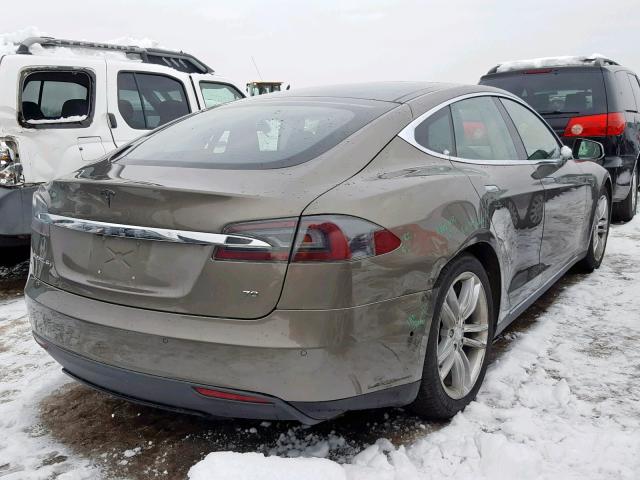 5YJSA1E18FF101942 - 2015 TESLA MODEL S BROWN photo 4