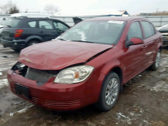 1G1AT58H497185508 - 2009 CHEVROLET COBALT LT RED photo 2