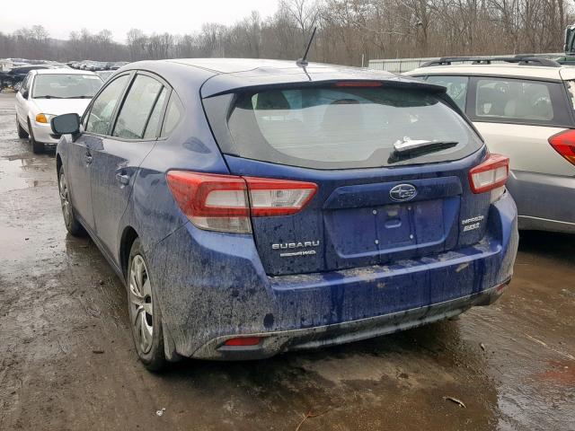 4S3GTAA61H1750091 - 2017 SUBARU IMPREZA BLUE photo 3