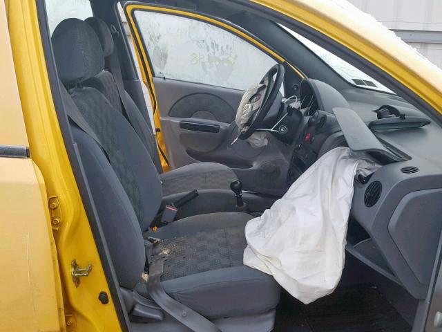 KL1TD62634B265034 - 2004 CHEVROLET AVEO YELLOW photo 5