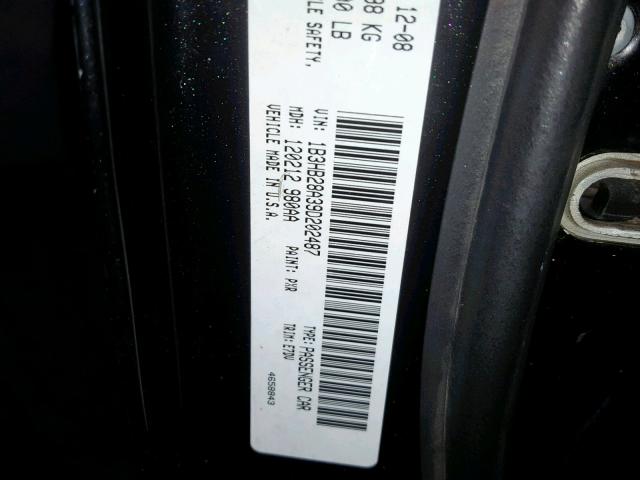 1B3HB28A39D202487 - 2009 DODGE CALIBER SE BLACK photo 10