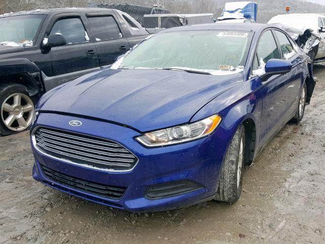 1FA6P0G79F5118316 - 2015 FORD FUSION S BLUE photo 2