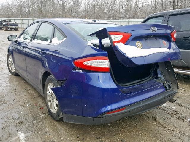 1FA6P0G79F5118316 - 2015 FORD FUSION S BLUE photo 3