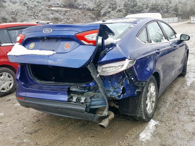 1FA6P0G79F5118316 - 2015 FORD FUSION S BLUE photo 4