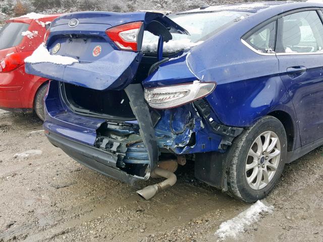 1FA6P0G79F5118316 - 2015 FORD FUSION S BLUE photo 9