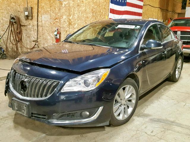 2G4GM5EX1H9126077 - 2017 BUICK REGAL BLUE photo 2