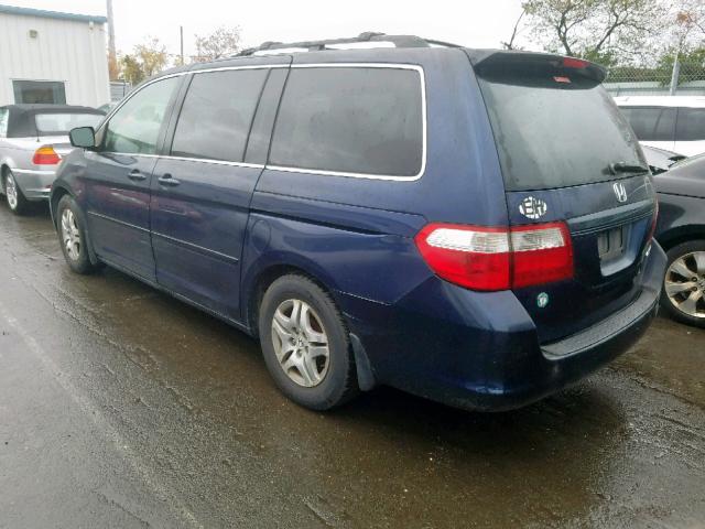 5FNRL38765B097912 - 2005 HONDA ODYSSEY EX BLUE photo 3