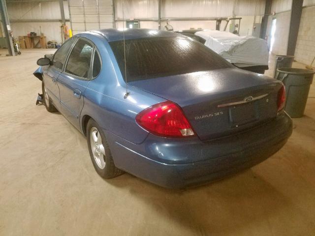 1FAFP55U52G270520 - 2002 FORD TAURUS SES BLUE photo 3