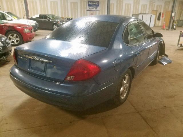 1FAFP55U52G270520 - 2002 FORD TAURUS SES BLUE photo 4