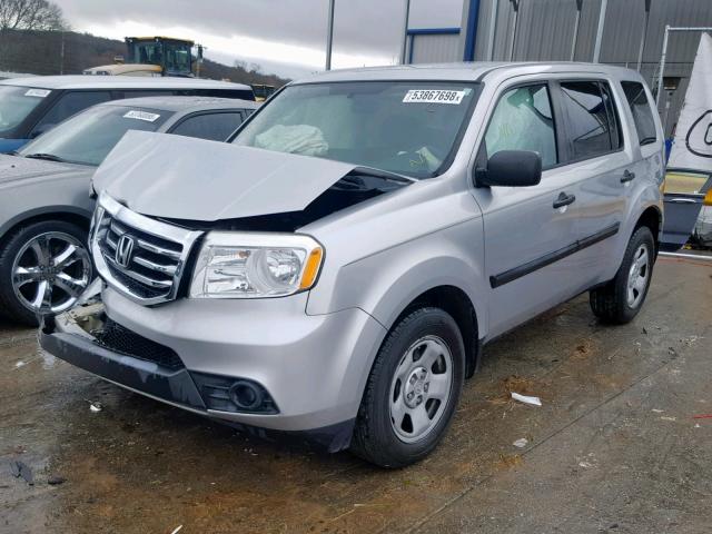 5FNYF3H20DB041891 - 2013 HONDA PILOT LX SILVER photo 2