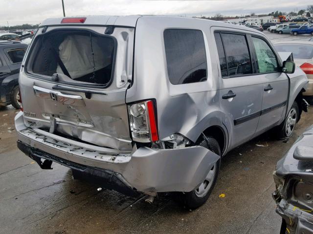 5FNYF3H20DB041891 - 2013 HONDA PILOT LX SILVER photo 4