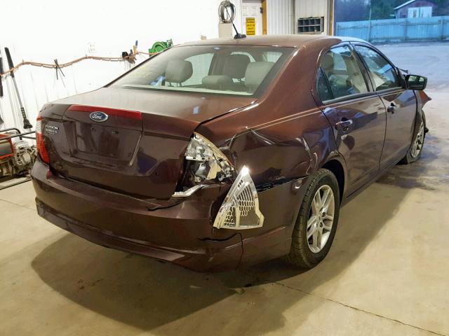 3FAHP0GA1CR202904 - 2012 FORD FUSION S BURGUNDY photo 4