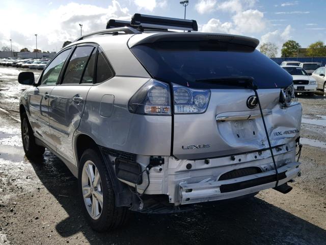 JTJHW31UX82856326 - 2008 LEXUS RX 400H SILVER photo 3