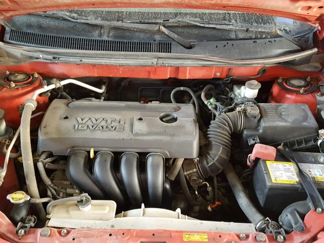 5Y2SL63805Z446530 - 2005 PONTIAC VIBE RED photo 7