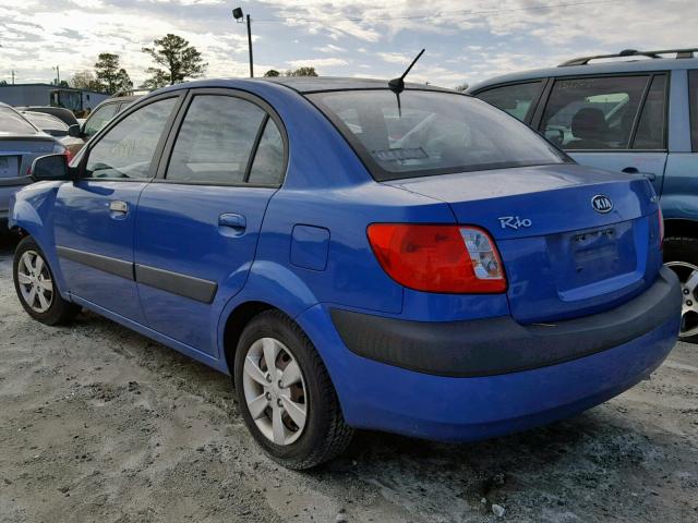 KNADE123586426904 - 2008 KIA RIO BASE BLUE photo 3