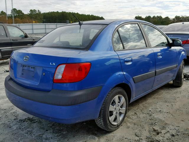 KNADE123586426904 - 2008 KIA RIO BASE BLUE photo 4