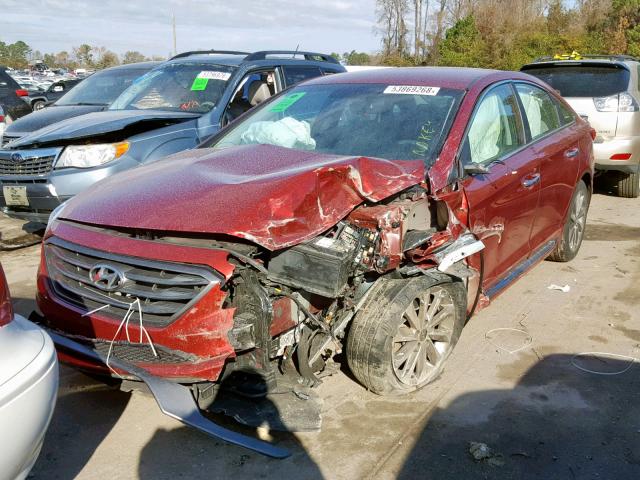 5NPE34AFXFH252907 - 2015 HYUNDAI SONATA SPO RED photo 2